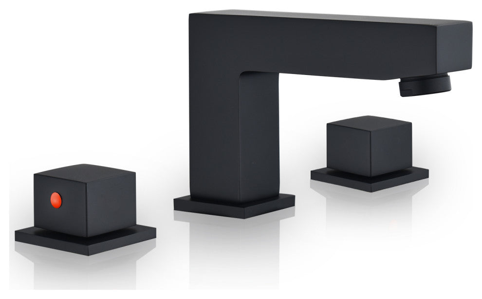 Linter 8" Widespread 2-Handle Bathroom Faucet, Matte Black