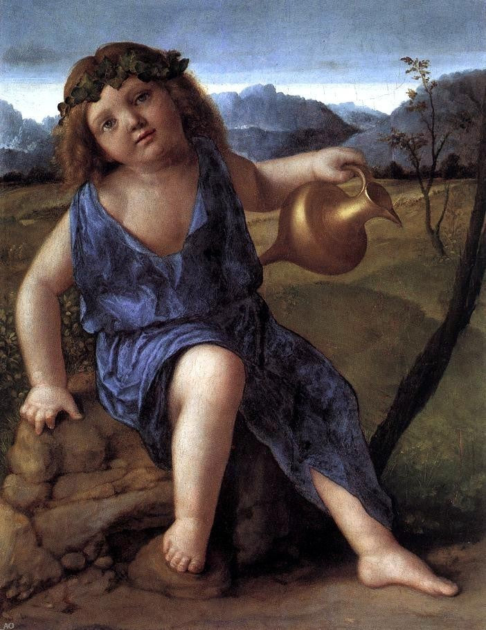 Giovanni Bellini Young Bacchus, 21"x28" Wall Decal Print