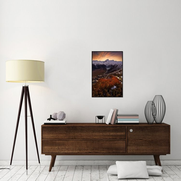 "Mount Sefton" Framed Canvas Giclee by Yan Zhang, 21x31"