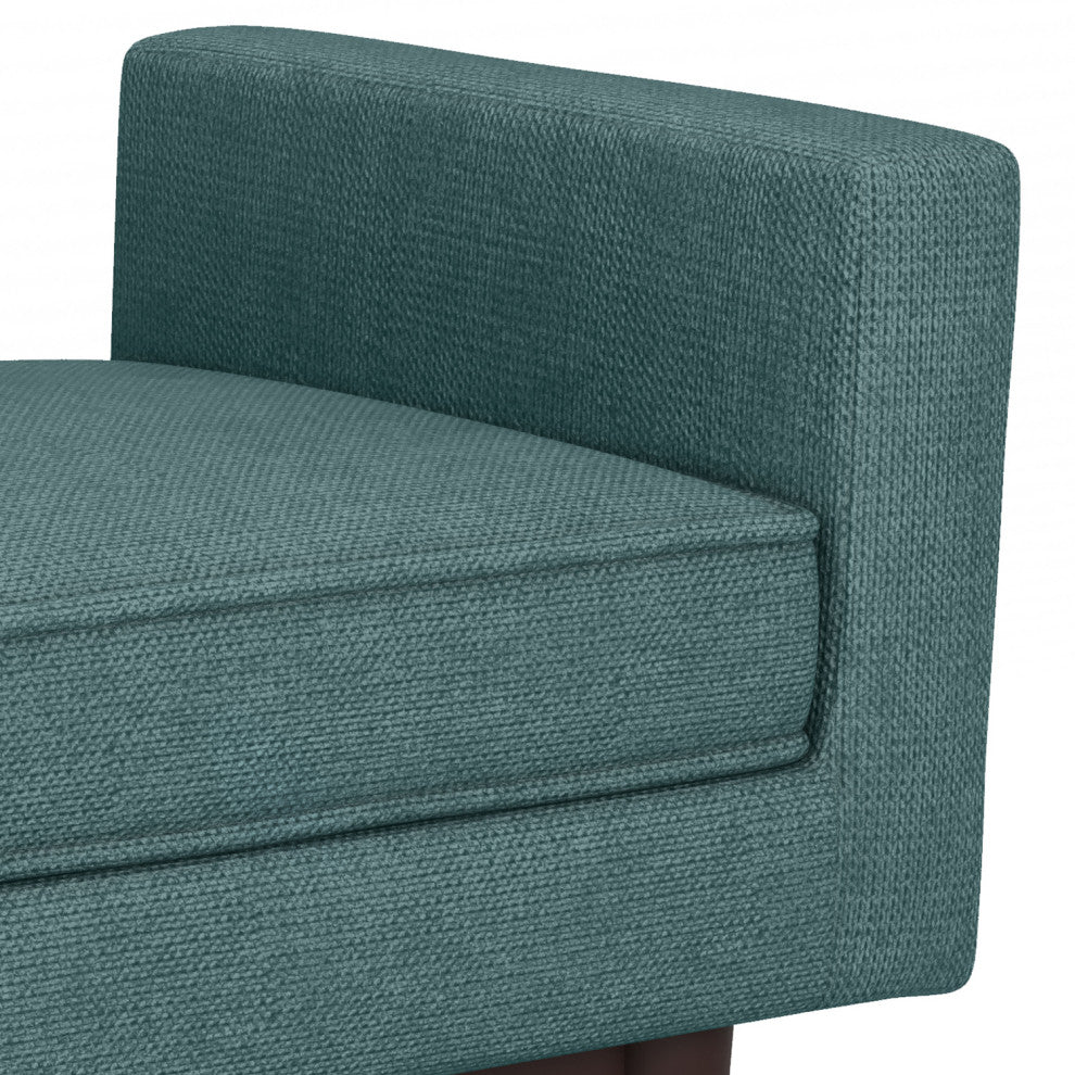 Scott Solid Hardwood Small Ottoman Bench, Smoky Teal
