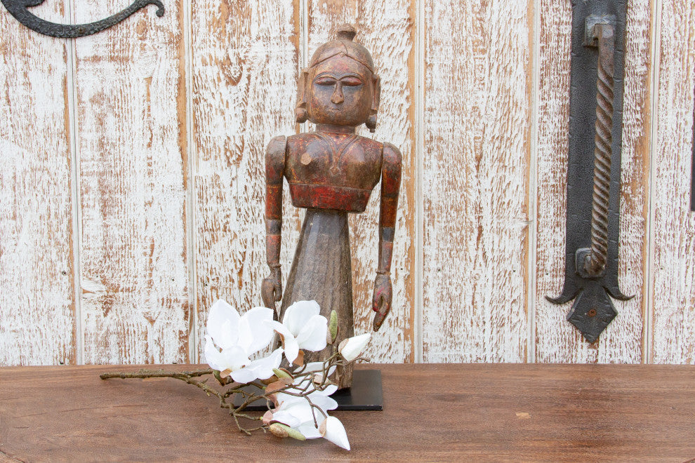 Antique Indian Goddess Wooden Statue