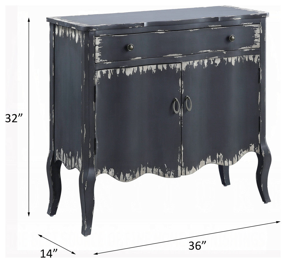 Deianira Console Table, Antique Gray Finish