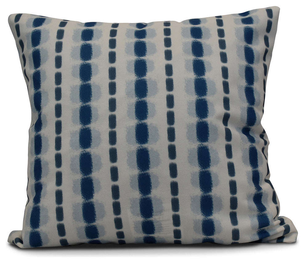 Watercolor Stripe, Stripe Print Pillow, Blue, 18"x18"