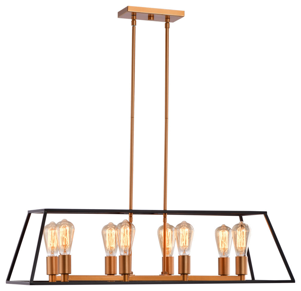 Lazzur Meurthe 8 Light 35" Matte Oil Rubbed Bronze Pendant