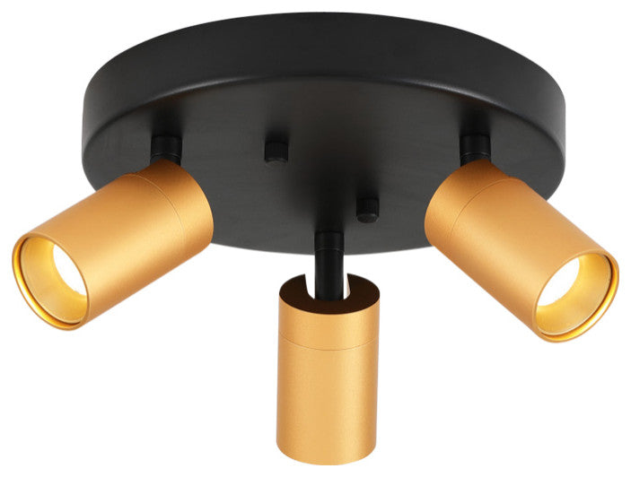 Vidalite Shura Integrated LED 3 Head Flush Mount, Gold