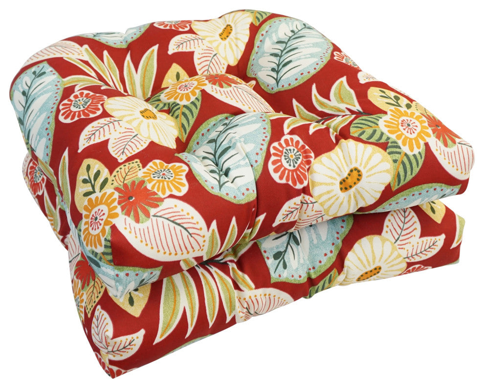 19" U-Shaped Dining Chair Cushions, Set of 2, Marlow Beachside