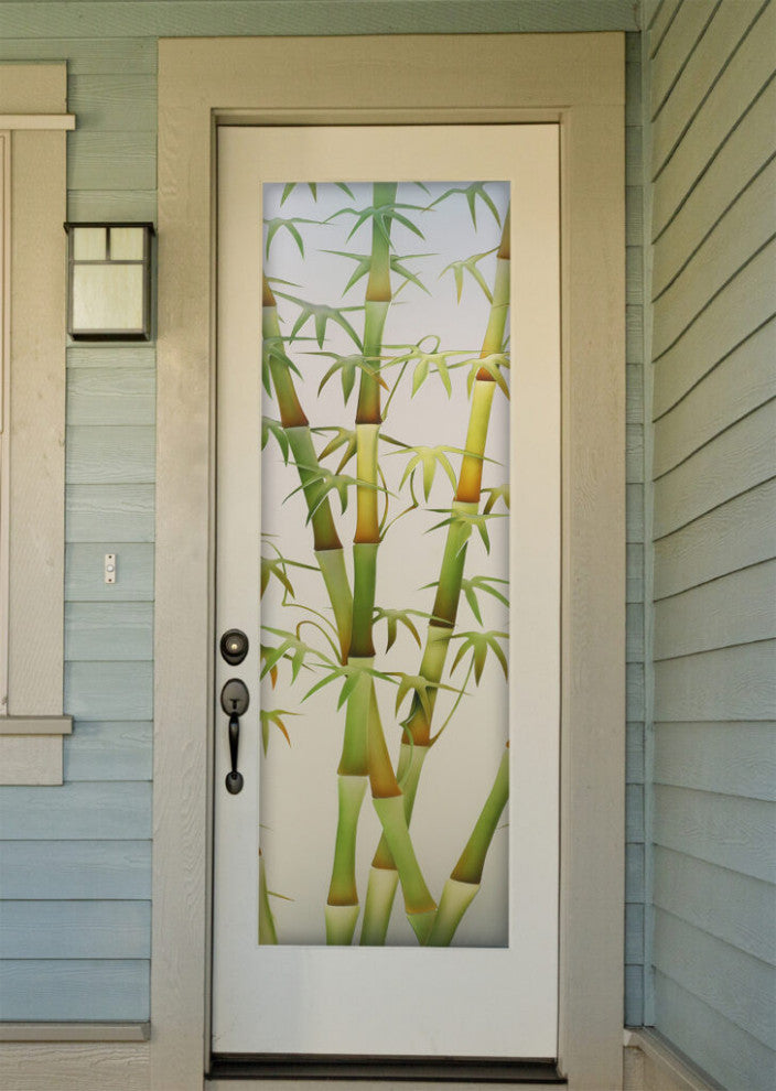 Interior Prehung Door or Interior Slab Door - Bamboo Shoots II Green -...