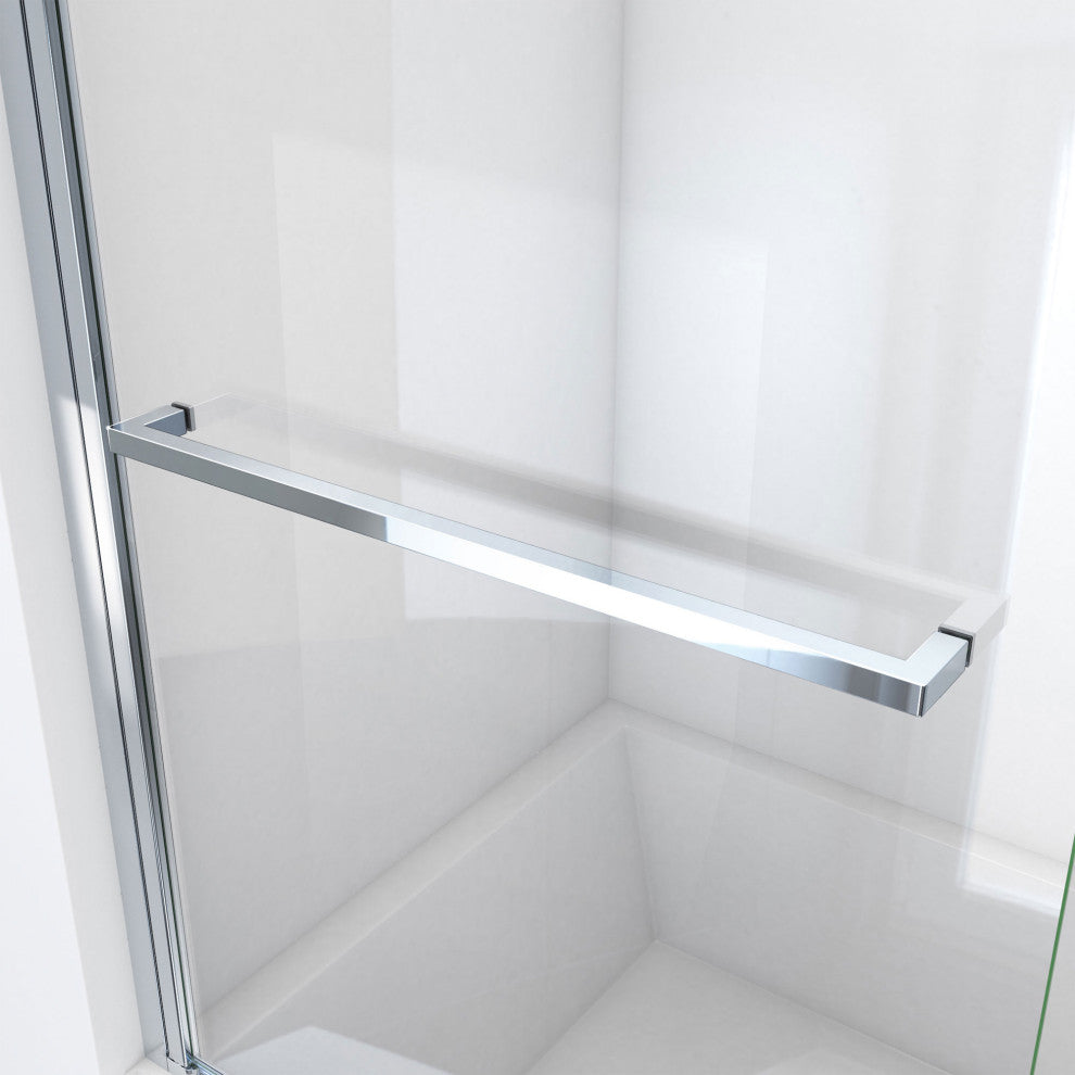 DreamLine Aqua-Q Swing 33 1/2 in. W x 72 in. H Frameless Shower Door, Chrome