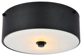 Elegant Lighting LD6024 Hazen 2 Light 12"W Flush Mount Drum - Flat Black