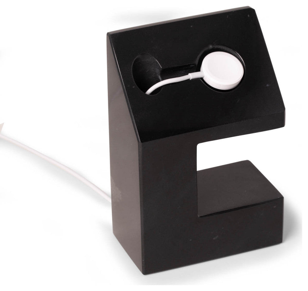 Hand Crafted Genuine Black Marble iWatch Charging Stand