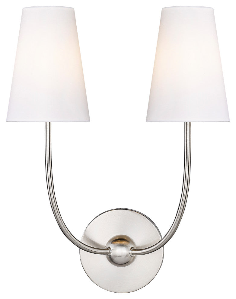 Z-LITE 2-Light Wall Sconce, Brushed Nickel