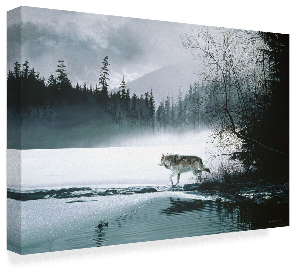 Ron Parker 'Spring Mist Gray Wolf' Canvas Art, 32"x22"