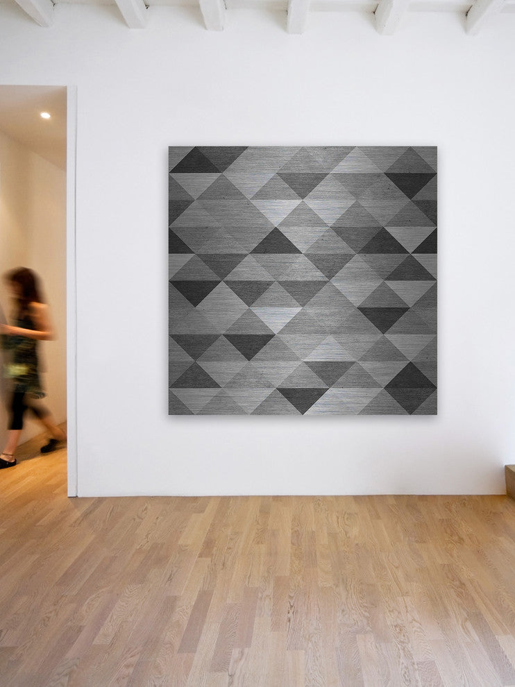 "Chromatic Triangles" Painting Print on Brushed Aluminum