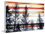 "Red Striped Sky" Print on White Wood, 45"x30"