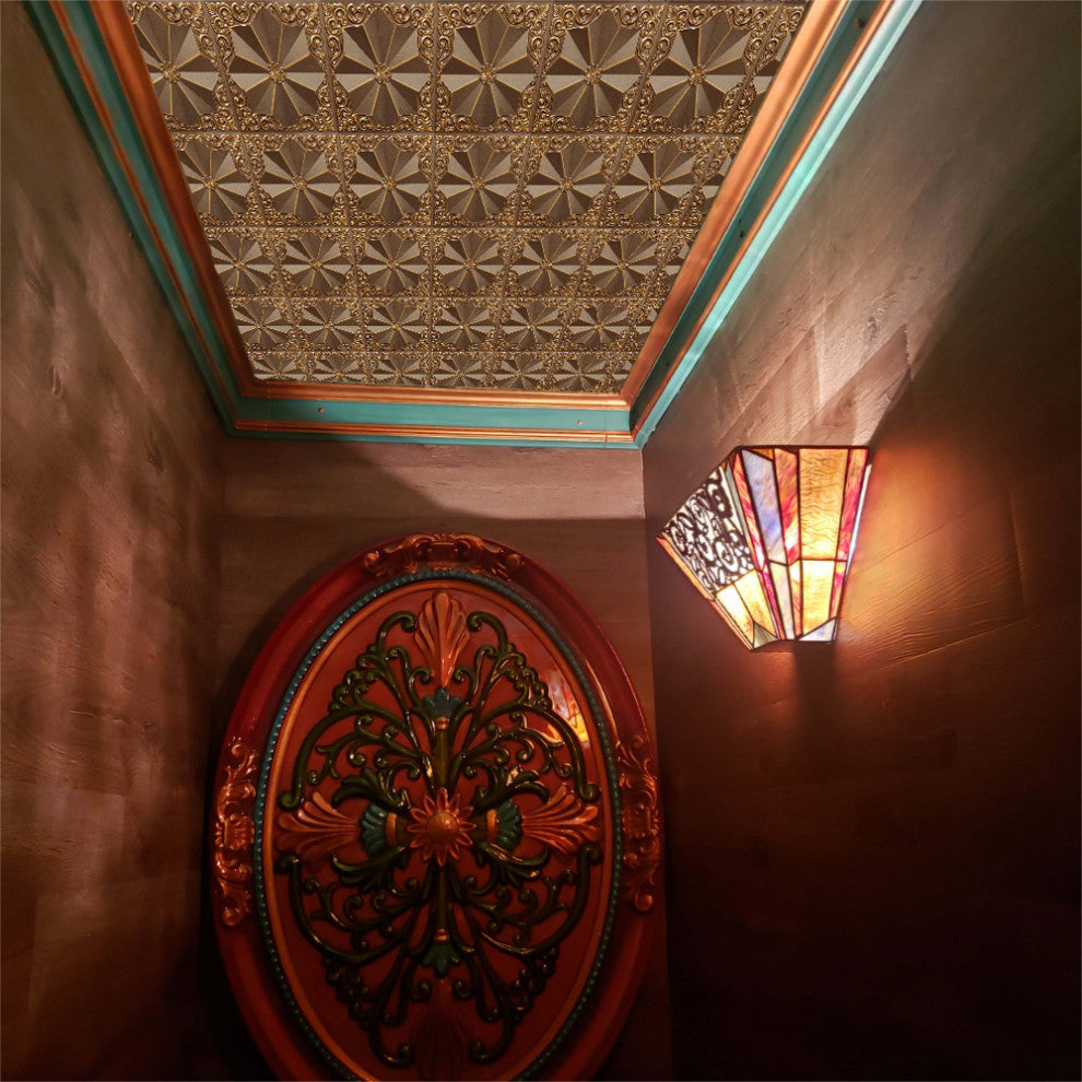 Antique Gold 3D Ceiling Panels, 2'x2', 100 Sq Ft, Pack of 25