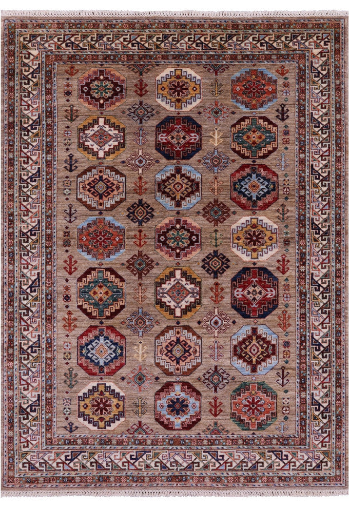 Bokhara Handmade Wool Rug 5' 7" X 7' 9" - Q12778