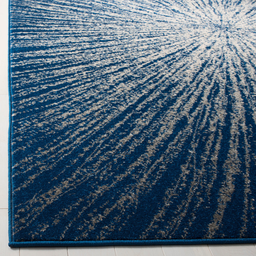 Safavieh Evoke Collection EVK228 Rug, Navy/Ivory, 9' Square