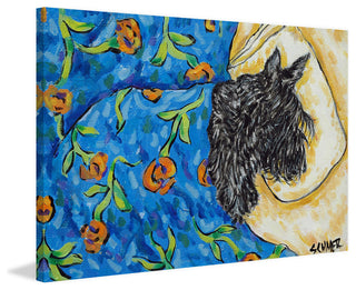 "Scottish Terrier Sleeping" Painting Print on Wrapped Canvas, 60"x40"