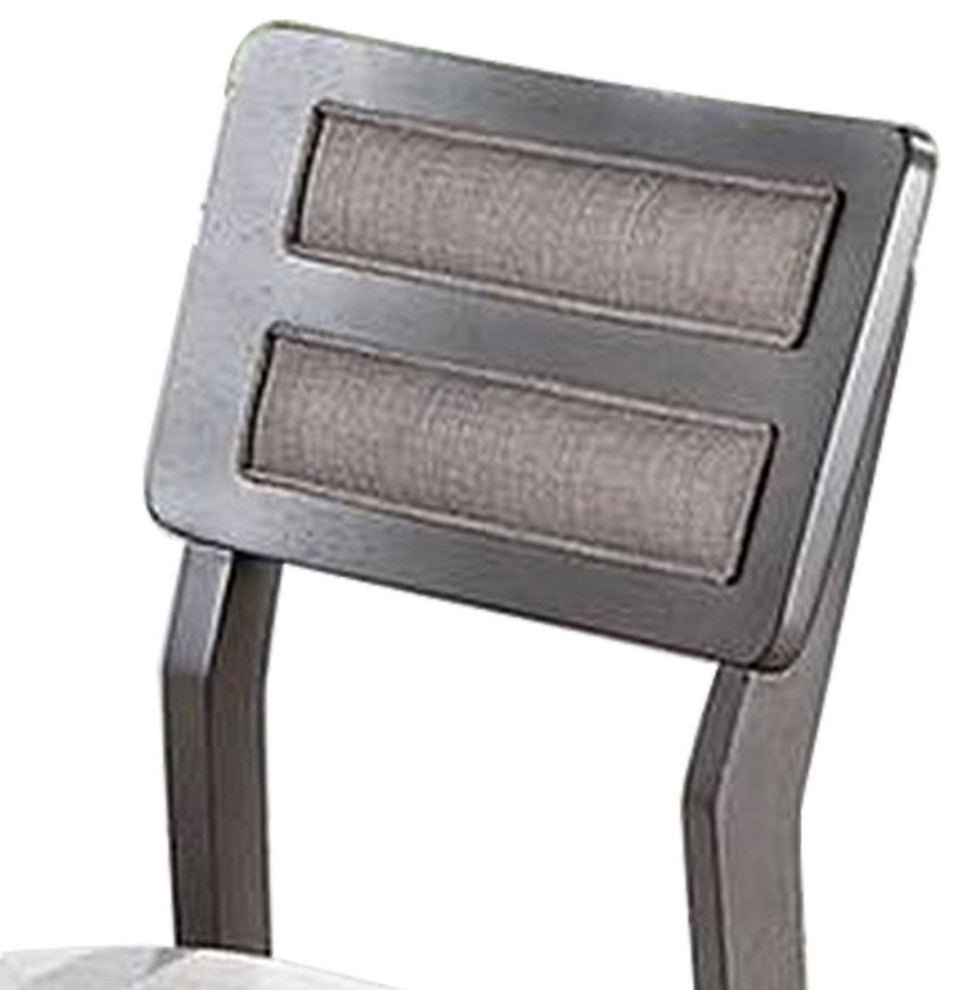 Benzara BM286292 Kya 21" Dining Chair, Ladder Back, Gray Seat, Set of 2, Gray