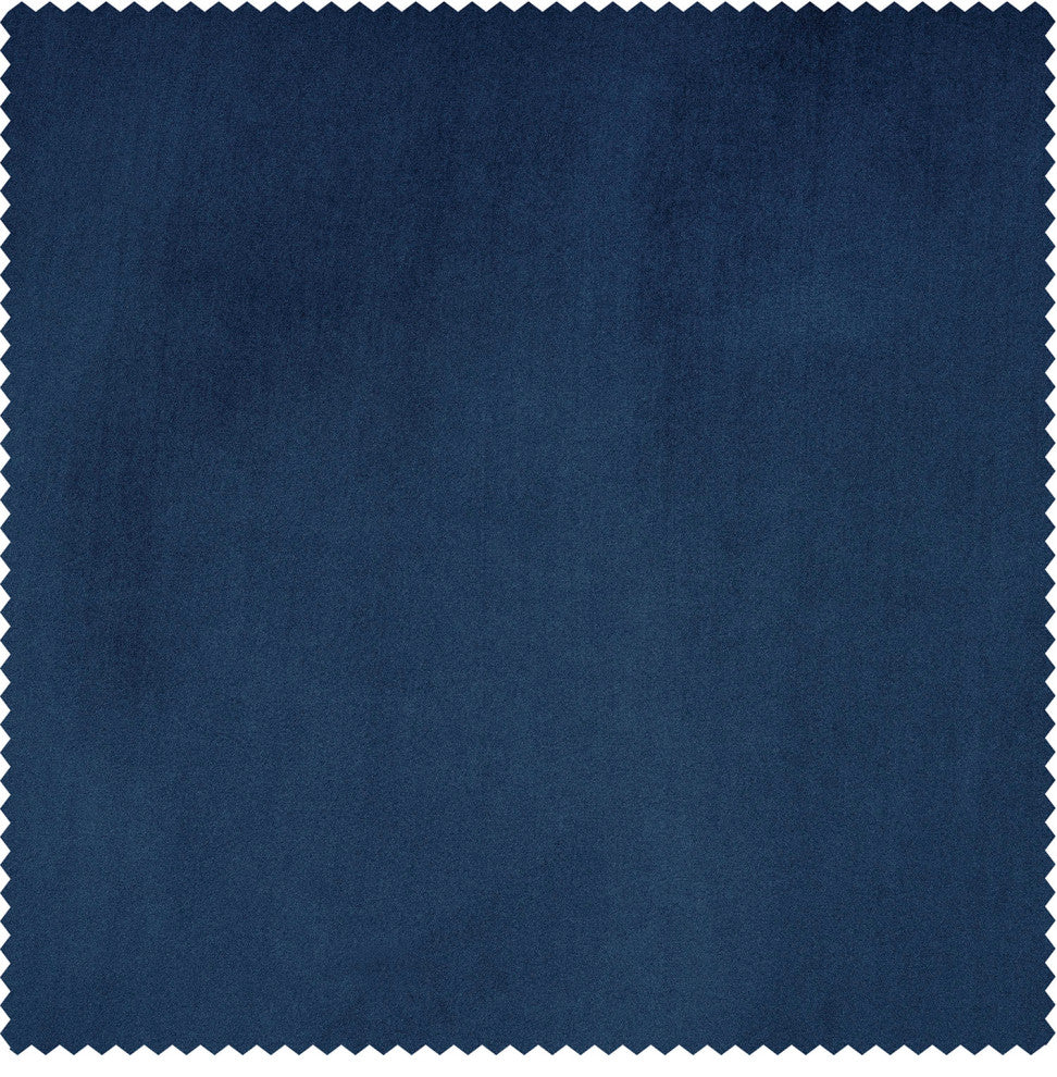 Signature Dreamland Blue Plush Velvet Hotel Blackout Fabric Sample, 4Wx4L
