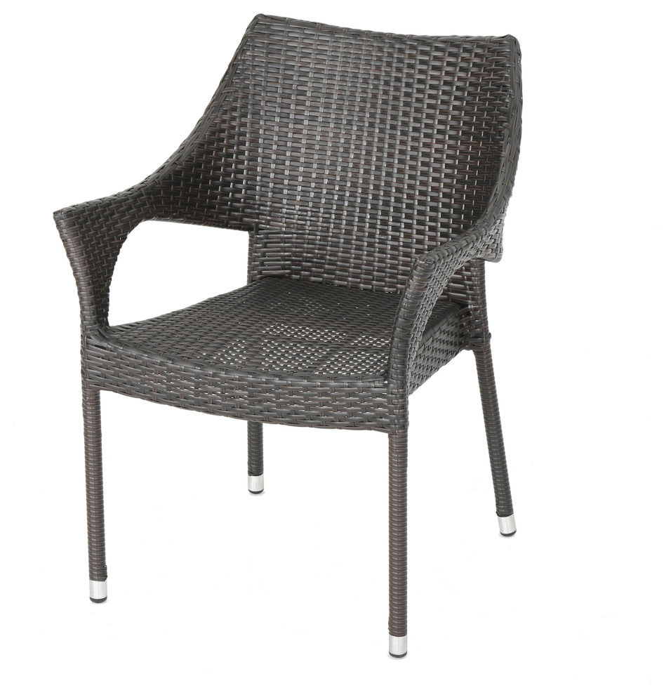 Del Mar Outdoor Brown Wicker Chairs, Set of 2