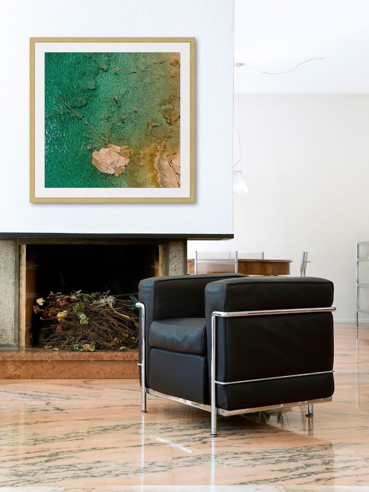 "Green Waves" Framed Print by Karolis Janulis