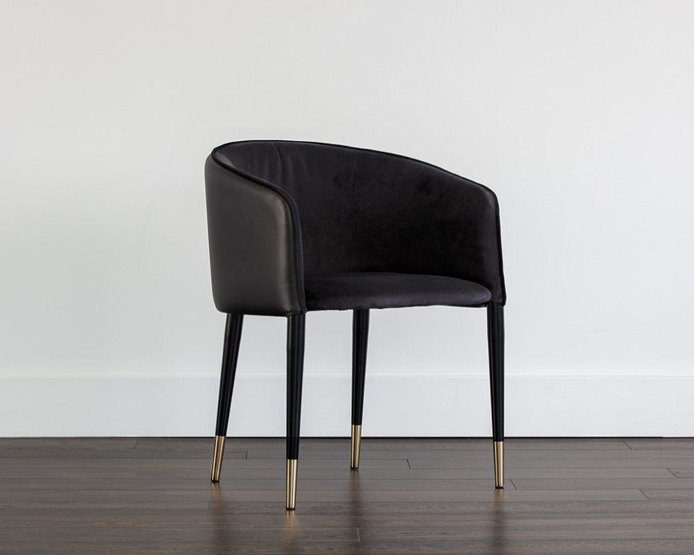 Asher Dining Armchair, Abbington Black/Napa Black