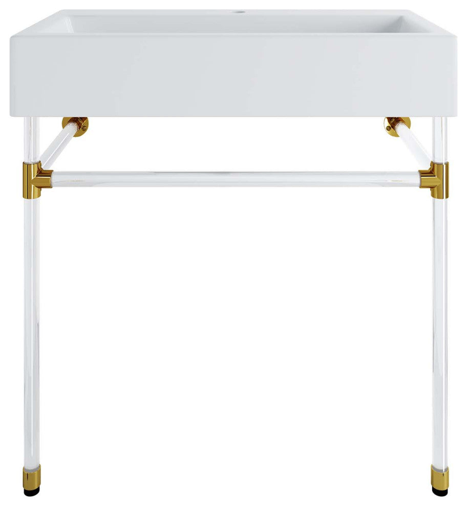 Sink Vanity Cabinet, Wall Mount, White, Ceramic, Stainless, Modern, Bathroom