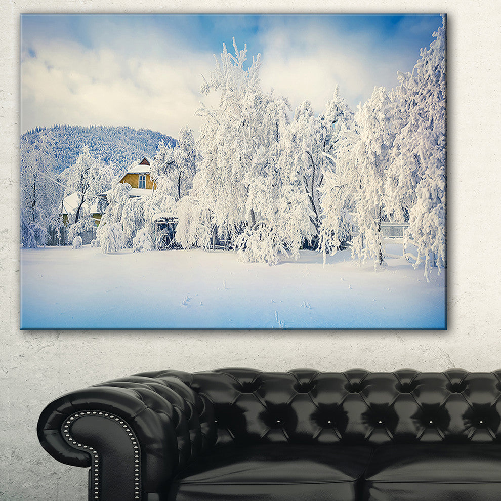 "White Winter Mountain" Landscape Canvas Photo Print, 40"x20"
