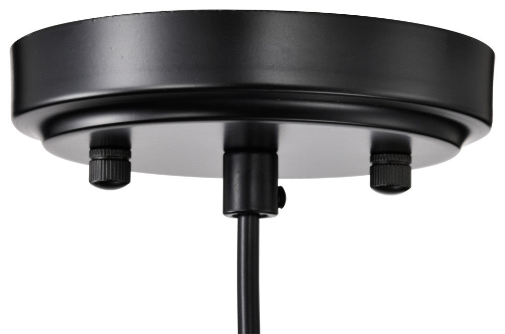 1-Light Black and Antique Brass Modern Mini Pendant With Clear Glass Shade