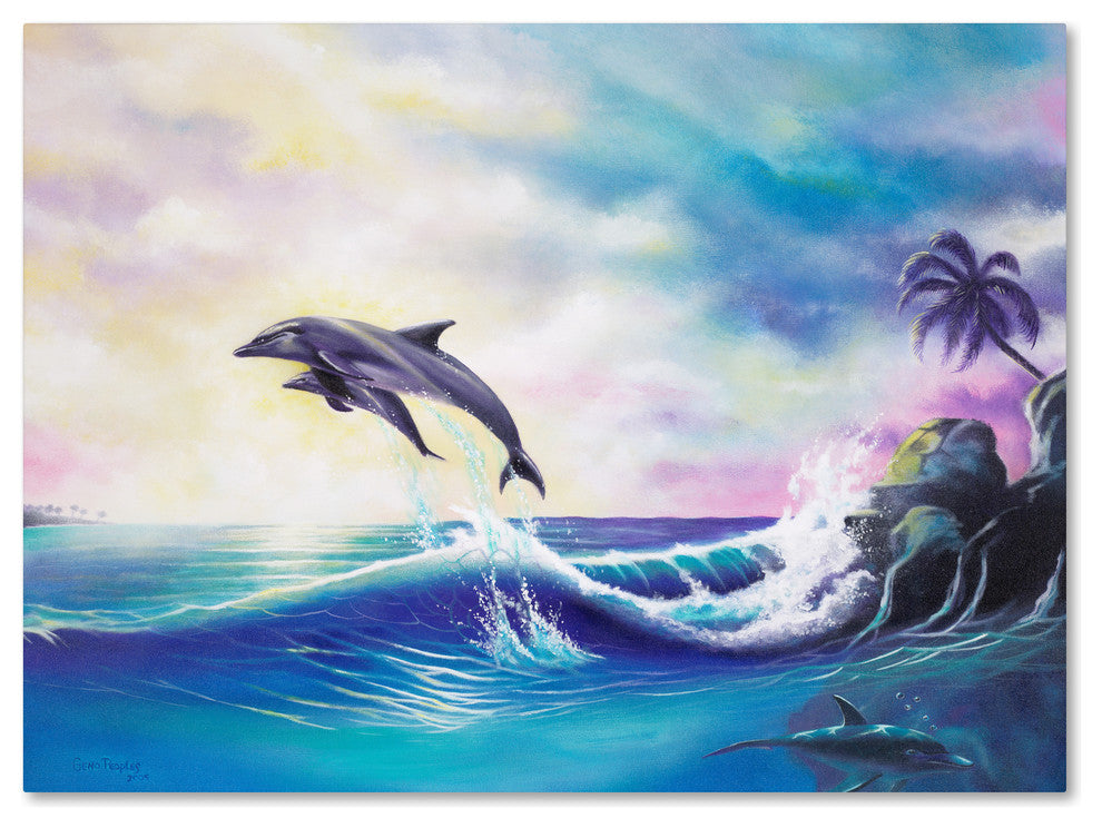 Geno Peoples 'Dolphins' Canvas Art, 19x14