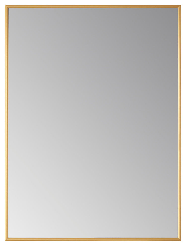 Viella Rectangular Aluminum Wall Mounted Mirror, Brushed Gold, 24"