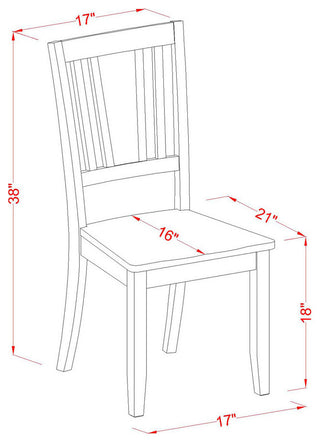 Mldu5-Mah-W 5 Pc Kitchen Dinette Set -Breakfast Nook, 4 Chairs For Dining Room