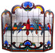 AVES, Gathering Birds Design 3pcs Folding Fireplace Screen, 40" Wide