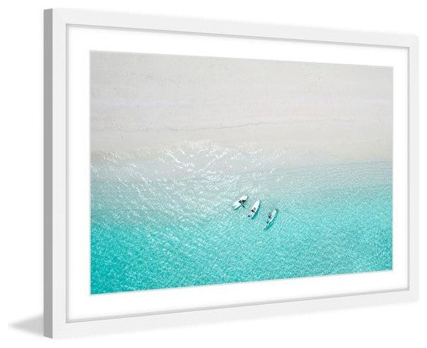 "Trois Bateaux" Framed Painting Print, 24"x16"