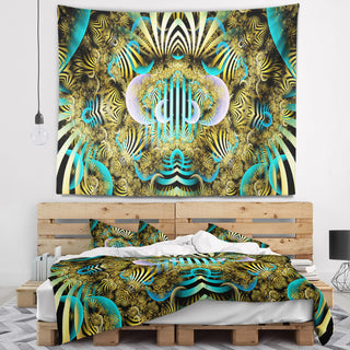 Magical Fairy Pattern Brown Abstract Wall Tapestry, 92"x78"