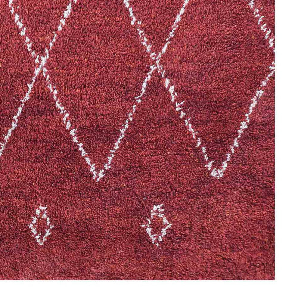 Hand Knotted Silk Area Rug Abstract Red