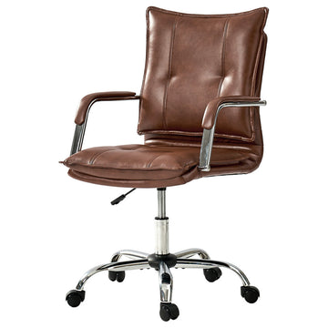 Task Chair With Padded Arms, Brown