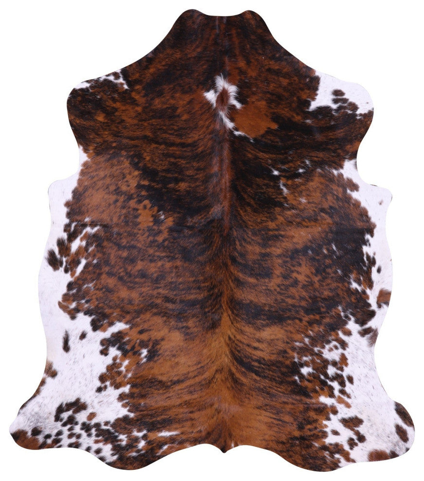 6' 0" X 5' 4" Brindle Natural Cowhide Rug C2177