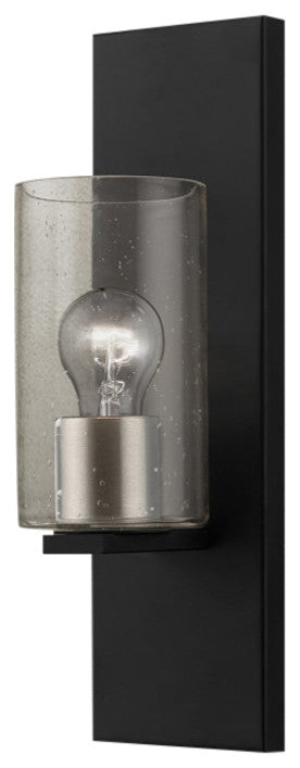Zurich 1 Light Black With Brushed Nickel Accents Wall Sconce