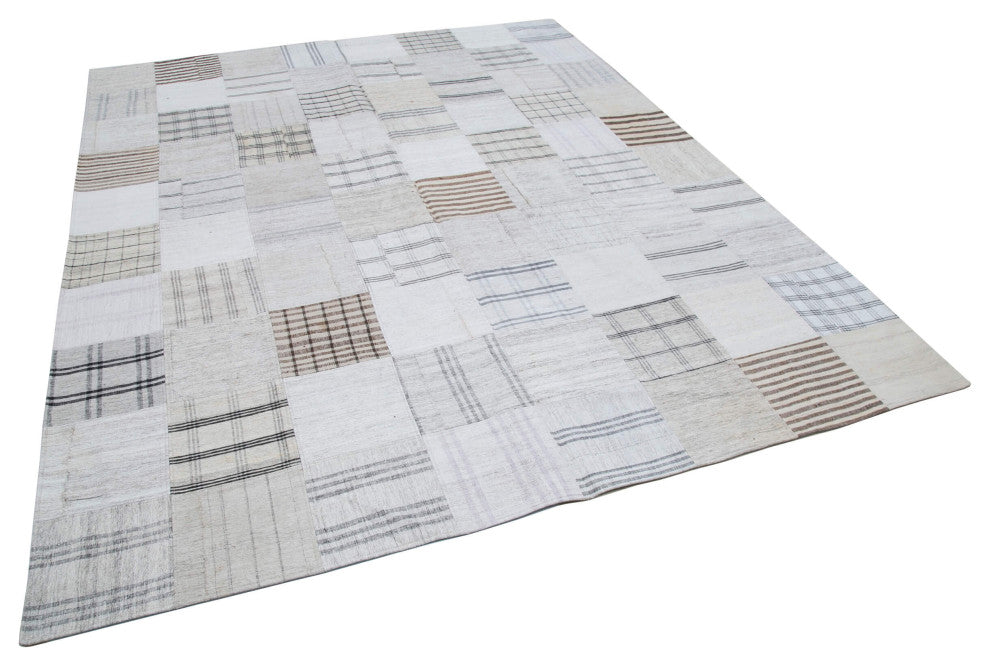 Rug N Carpet - Handmade Turkish 8' 0'' x 10' 0'' Rustic Patchwork Kilim Rug