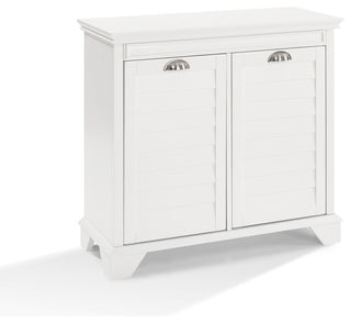 Lydia Linen Hamper, White