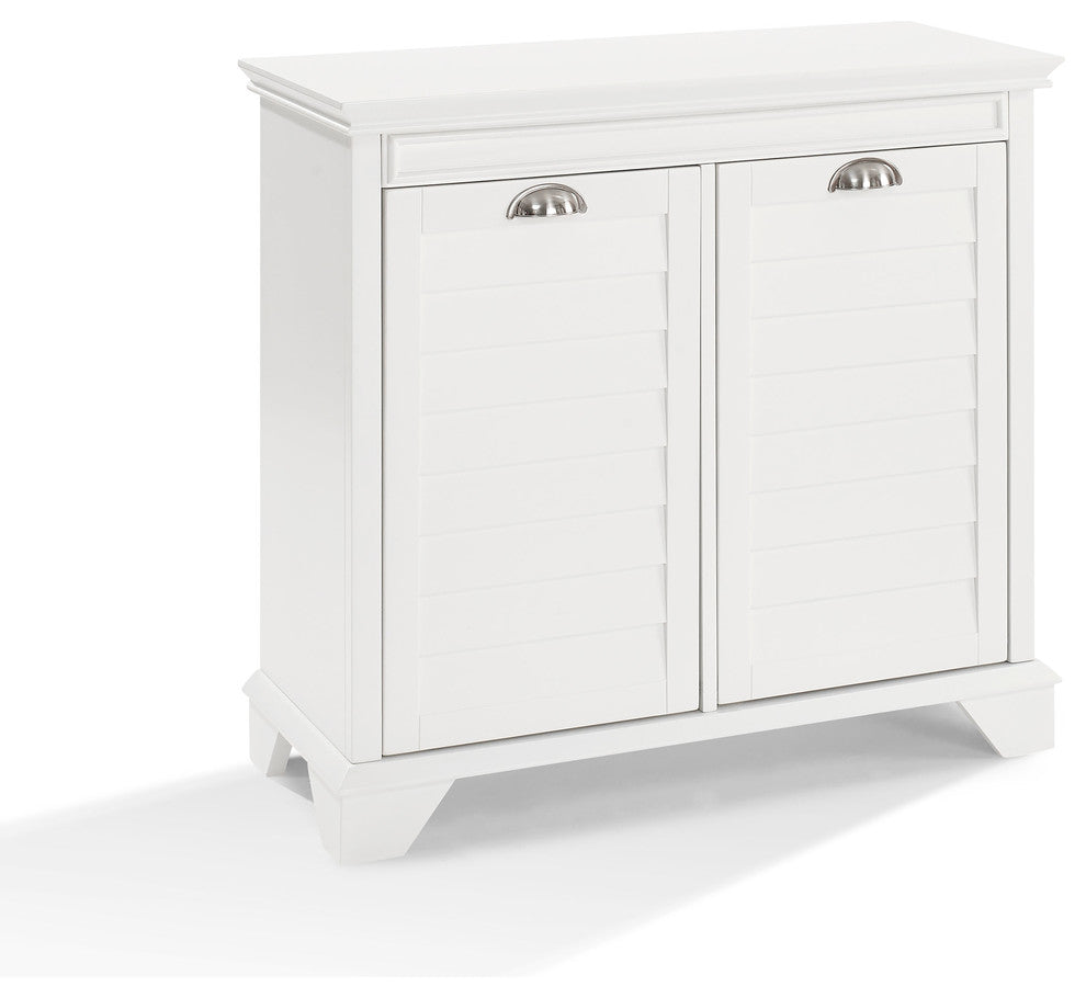 Lydia Linen Hamper, White