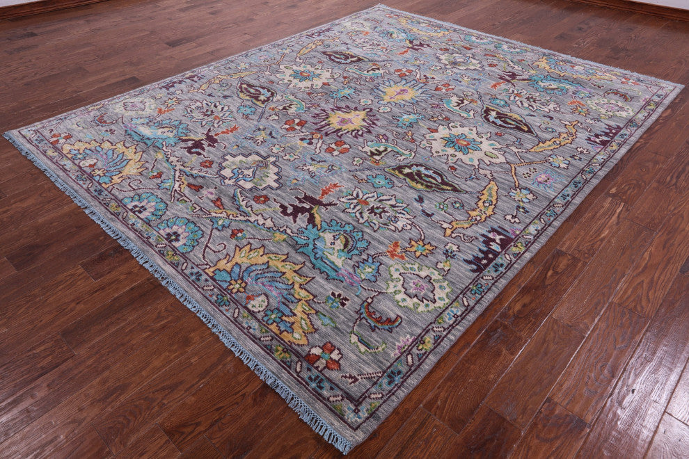 Turkish Oushak Handmade Wool Rug 8' 0" X 9' 10" - Q15686