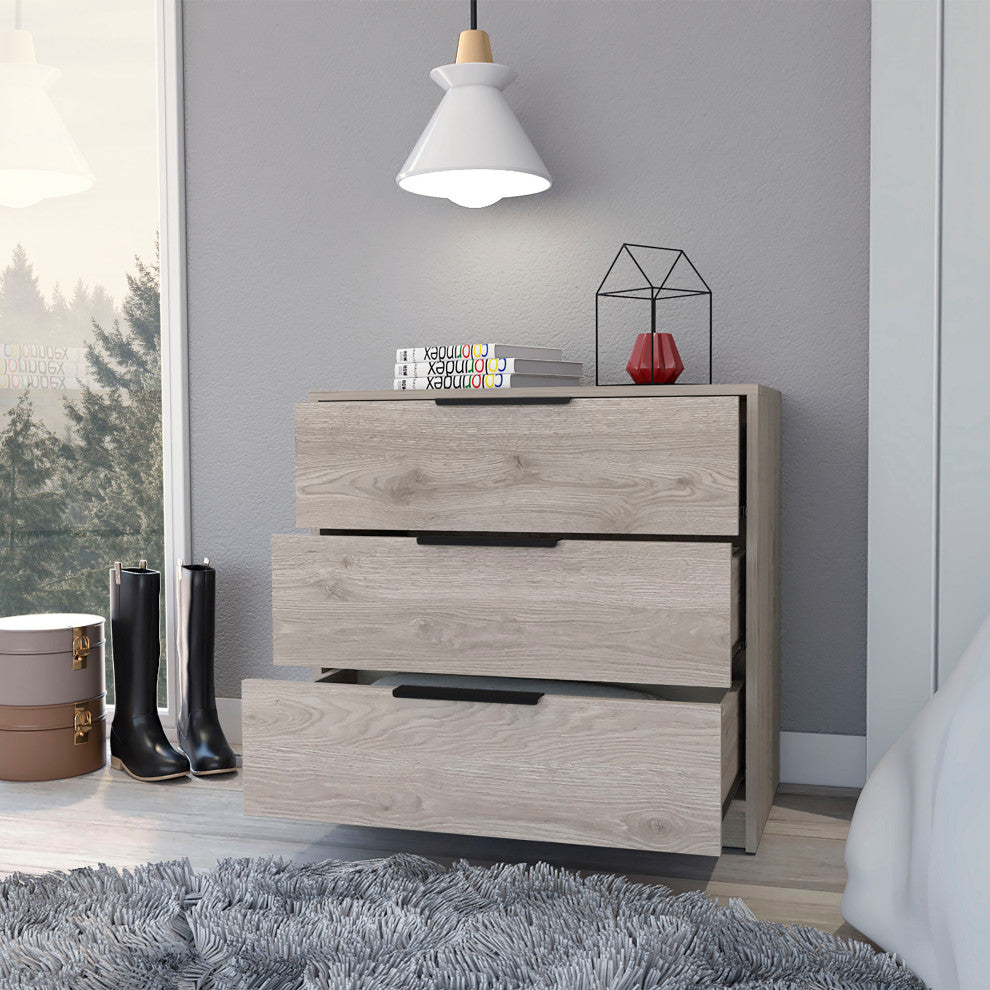 Egeo 3 Drawers Dresser, Light Gray