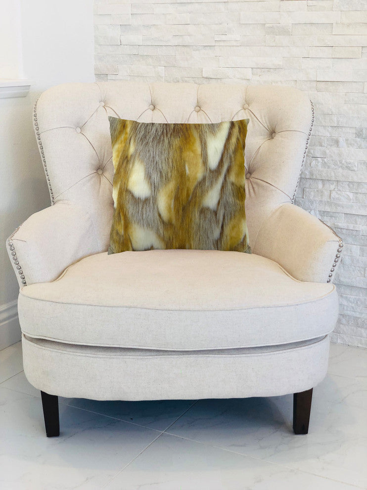 Plutus Brandy Fox Handmade Throw Pillow, Double Sided 24"x24"