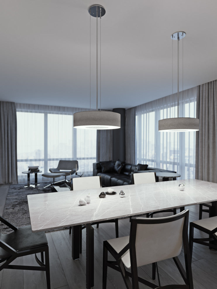 Montclair LED Pendant, Gray, 15"