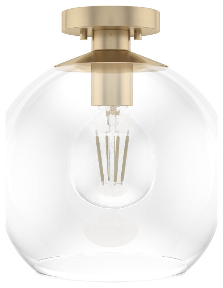 12" Xidane Alturas Gold, Clear Glass 1-Light Pendant