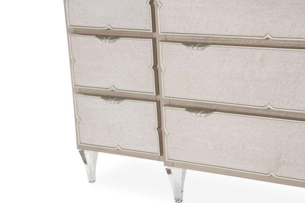 Camden Court, Dresser and Oval Mirror, Pearl