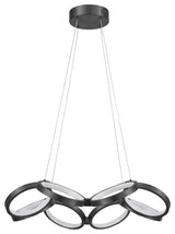 Philo Modern 1 Light Matte Black White Metal Chandelier